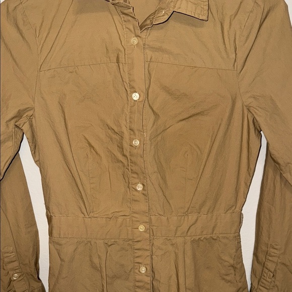 J. Crew Honey Brown Shirt Dress - size 0. F - Picture 6 of 7
